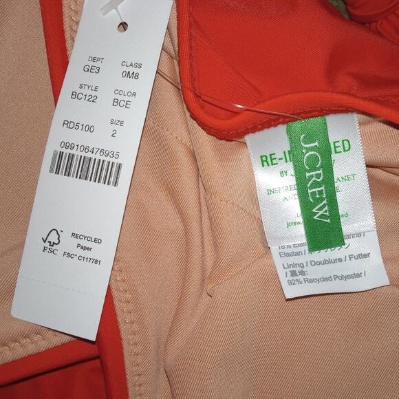 NWT J.Crew Halter Neck Side Tie One Piece Swim Dress Size 2 - Picture 2 of 2